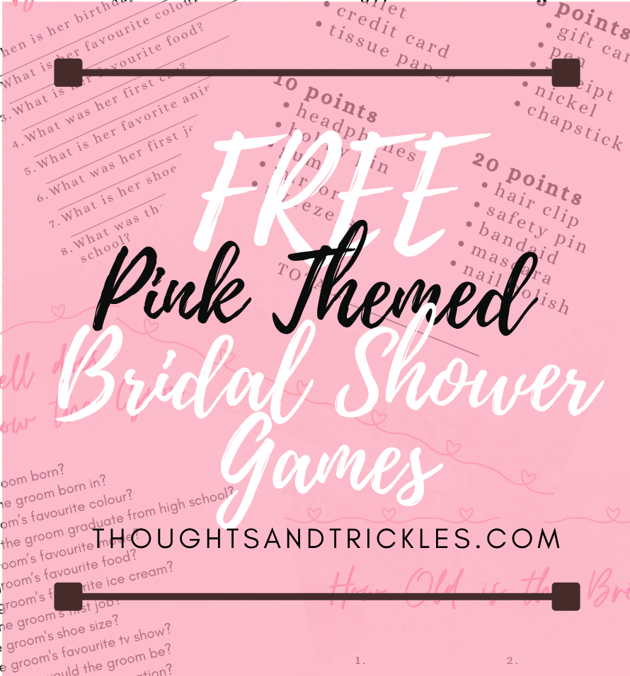 Pink Themed Bridal Shower Games